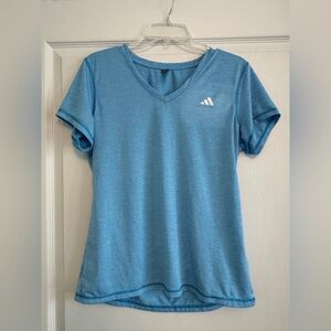 Adidas Women's Blue V-Neck Work Out Top
